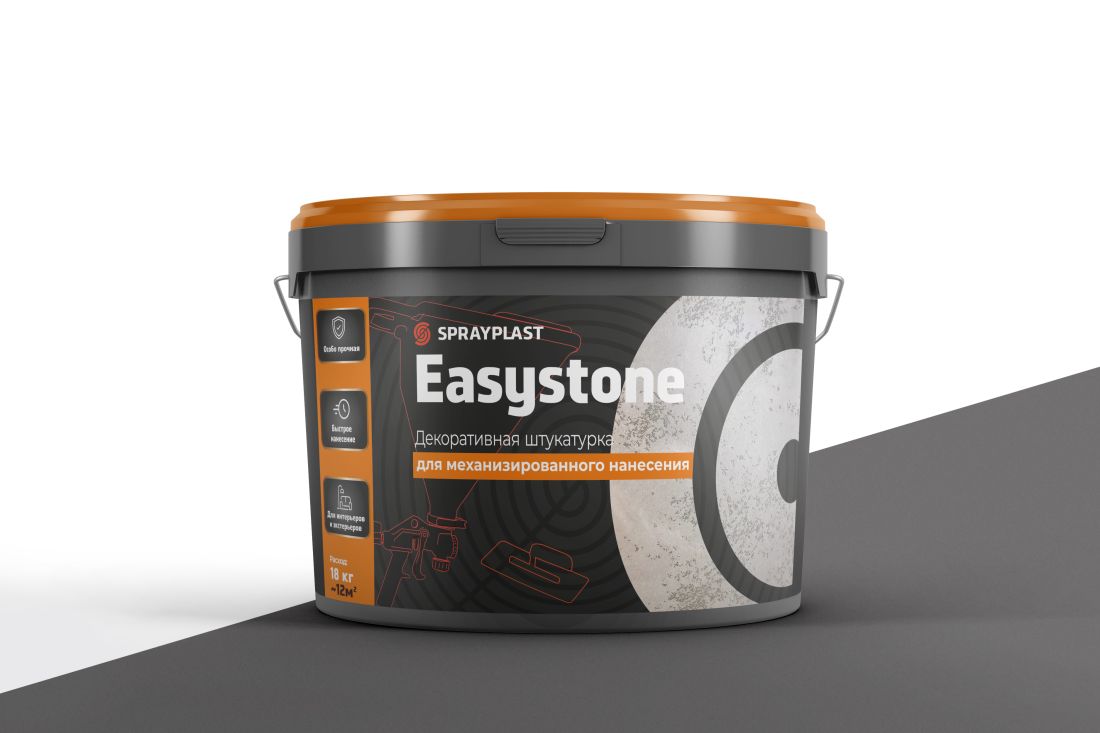 Декоративная штукатурка Sprayplast Декоративная штукатурка Easystone для  механизированного нанесения