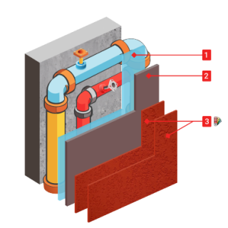 Фактура КМ1/КМ0 на потолки с коммуникациями и без