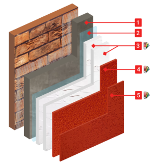 Фактура КМ1 на простую и улучшенную штукатурку